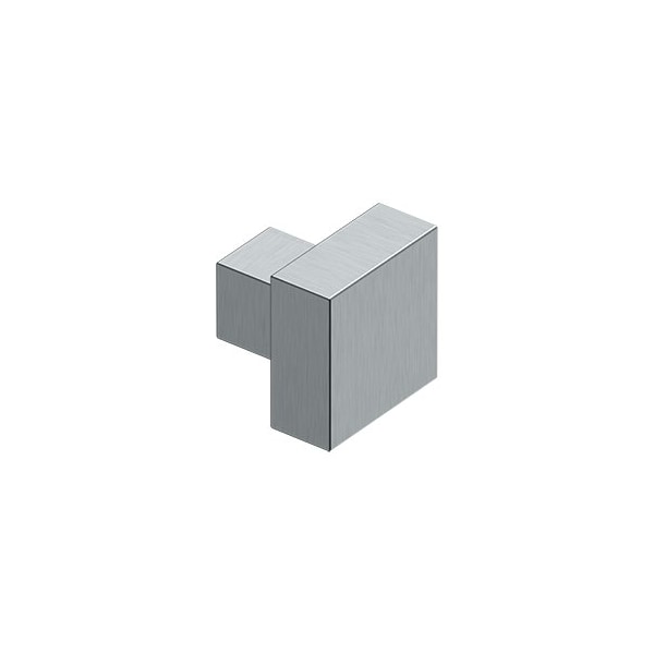 MODERN SQUARE KNOB, 1-1/4 x 1-1/4, SOLID BRASS in Brushed Chrome